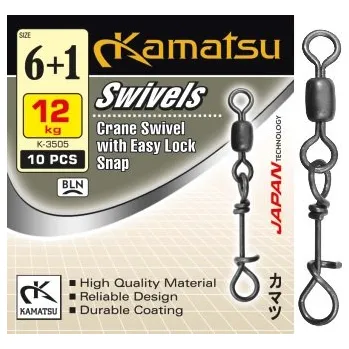 Kamatsu Obratlík s Karabinou Crane Swivel With Easy-Lock Snap 10 ks Nosnost: 25kg, Velikost: #5+2