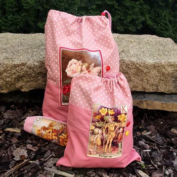 Školní sáček Sada velký a malý pytel + ručníček - Víly