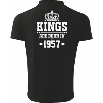 Pánská košile Kings are born in 1957 - Polokošile pánská Pique Polo 203 - 5XL ( Černá )