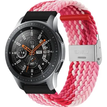 Příslušenství k chytrým hodinkám eses Pletený nylonový řemínek s přezkou 22 mm - Vzorovaný, růžová škála