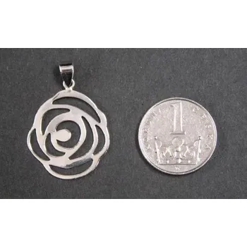 Přívěsek Květ růže - stříbrný přívěsek / přívěsek ze stříbra