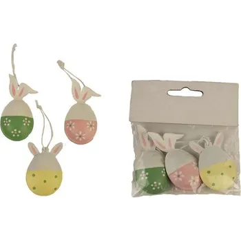 Velikonoční dekorace Velikonoční zajíc k zavěšení, 3 ks K2769