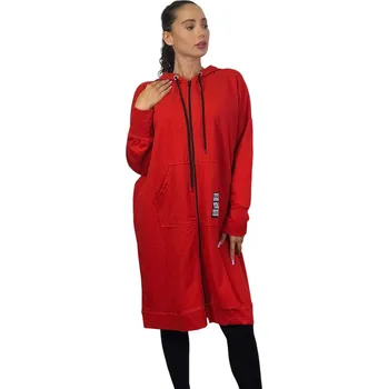 Dámská mikina Dlouhá mikina pro baculky Barva: červená