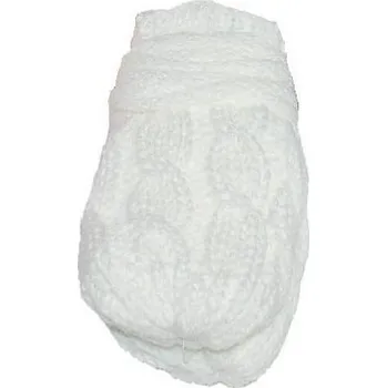 Rukavice Baby Nellys Zimní pletené kojenecké rukavičky se vzorem - bílé, vel. 56/68, 56-68 (0-6 m)