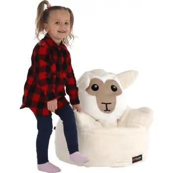 Sedací pytel Dětský sedací vak BABY s ovečkou — 55×50, bílá/smetanová Kondela