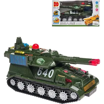 autodráha Tank plastový s efekty na setrvačník na baterie Světlo Zvuk v krabici 3 barvy