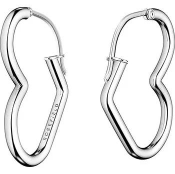 Náušnice Rosefield Heart Hoops Silver 25,7 × 17,5 mm, JEHHS-J580