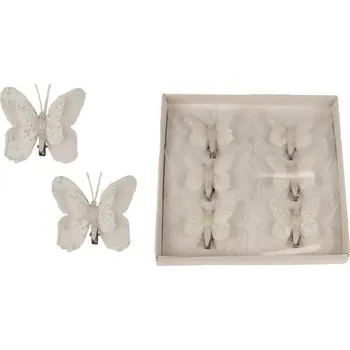Vánoční dekorace Dekorační motýl, 6 ks X4324-01