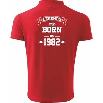 Pánská košile Legends are born in 1982 - Polokošile pánská Pique Polo 203 - 5XL ( Červená )