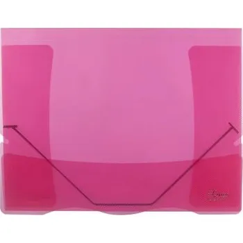 Složka tříklopá s gumou průhledná, červená