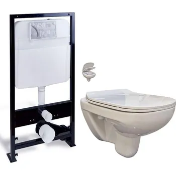 WC sada PRIM předstěnový instalační systém bez tlačítka + WC bez oplachového kruhu Edge + SEDÁTKO PRIM_20/0026 X EG1