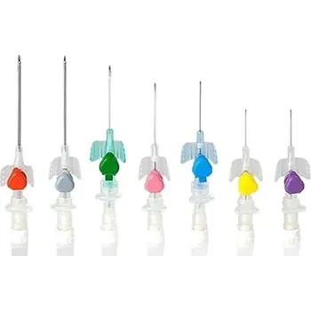 Injekční jehla Chirana Intravenózní kanyla CHIRAFLEX 20G, bez portu a bez křidélek, růžová, 50 ks