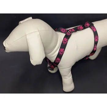 Postroj pro psa Palkar motýlek postroj pro psy 50 cm - 66 cm vel. 3 černo-růžová s tlapkami (Palkar motýlek postroj pro psy 50 cm - 66 cm vel. 3 černo-růžová s tlapkami)