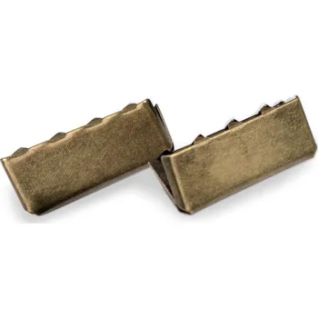 Kovová koncovka na plochou šňůru šíře 25 mm, barva 3 staromosaz