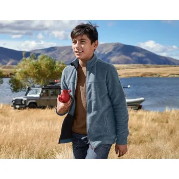 Chlapecká bunda Fleecová bunda e.s.vintage, dětská velikost 122/128 ledově modrá melanž Strauss