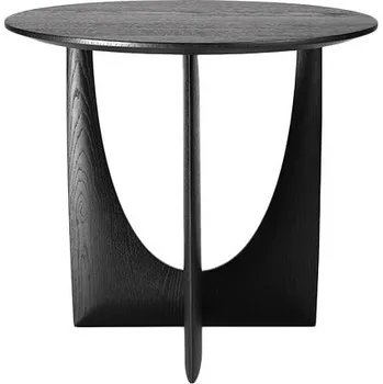 Konferenční stolek Odkládací stolek Ethnicraft Geometric Side Table černě lakovaný dub