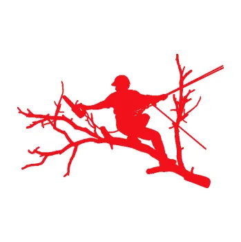 Samolepící dekorace SAMOLEPKA Dřevorubec 006 levá prořezání ve výškách (10 - červená) NA AUTO, NÁLEPKA, FÓLIE, POLEP, TUNING, VLASTNÍ TEXT, TISK, AUTOSAMOLEPKY.cz, POLEPY, OBRÁZEK, LOGO, SAMOLEPKY