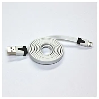 Datový kabel Logo USB kabel (2.0), USB A samec - microUSB samec, 1m, plochý, bílý, blistr, DOPRODEJ