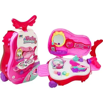 Kosmetická sada Mamido Přenosná kosmetická sada v pouzdru na housle růžová