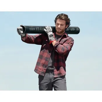 pracovní blůza Pracovní košile e.s.iconic velikost XL oxidově červená/karbonová šedá Strauss Pracovní oblečení