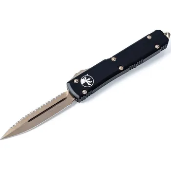 Pracovní nůž Microtech Ultratech, vystřelovací nůž s klipem, bronzová čepel, zoubkovaný 122-15