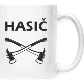 Hrnek malý bílý s potiskem Hasič