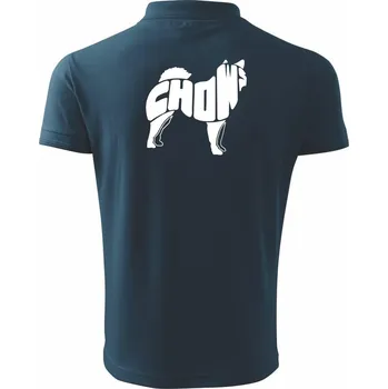 Pánská košile Čau Čau - nápis v těle - Polokošile pánská Pique Polo 203 - 5XL ( Námořní modrá (téměř černá) )