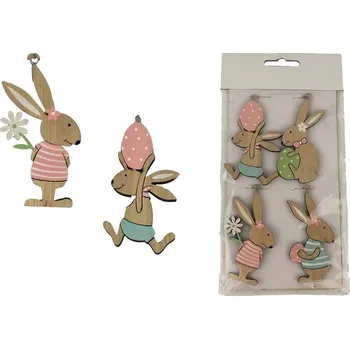 Velikonoční dekorace Velikonoční zajíc, 4 ks D4008