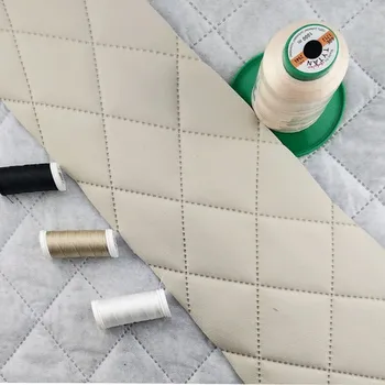 Ekokůže barva Ecru prošívaná ultrazvukem, koženka metráž