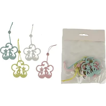 Velikonoční dekorace Kytka k zavěšení, 4ks D3679