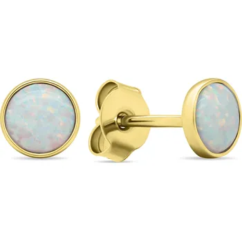 Náušnice Brilio Silver Půvabné pozlacené náušnice pecky se syntetickými opály EA579Y + 2 měsíce na vrácení zboží