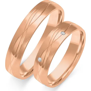 Prsten SOFIA zlatý dámský snubní prsten ZSO-305WRG-DIA