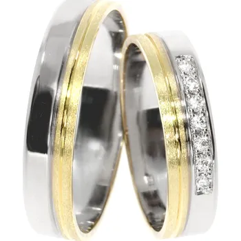 Prsten Zlatnictví Helios Zlaté snubní prsteny D-40 Kameny: Se Zirkony