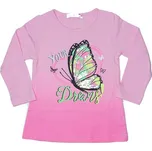 DÍVČÍ TRIČKO růžová Kugo PC3811 (Dívčí tričko dlouhý rukáv)