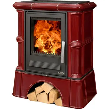 Krbová kamna Kachlová kamna ABX Bavaria K I s výměníkem, kachlový sokl bordó