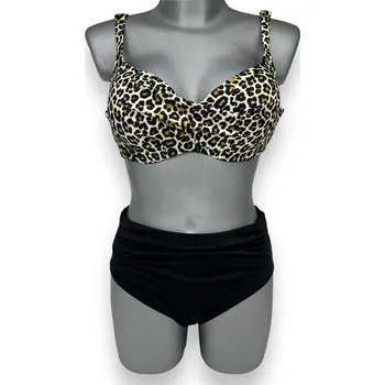 Dámské plavky Life Beach Dámské dvoudílné plavky s gepardím vzorem Barva: Žlutá, Velikost: 3XL