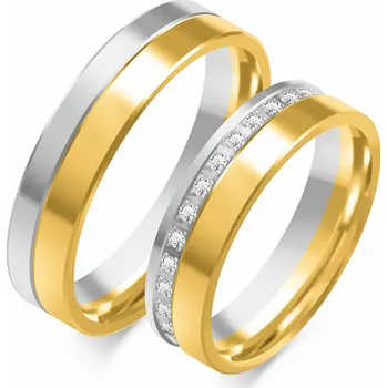 Prsten SOFIA zlatý dámský snubní prsten ZSOE-372WYG+WG-CZ