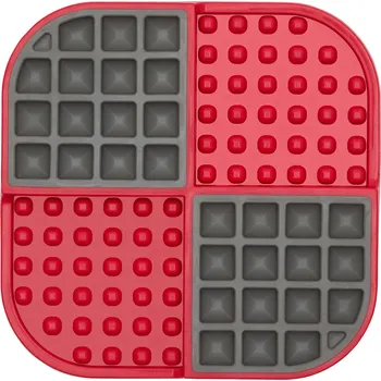 Dávkovač krmiva Lízací podložka Slomo 2v1 | 20 x 20cm | LickiMat Barva: Červená