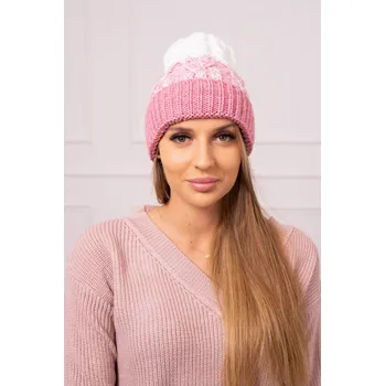 Čepice Dámská čepice Samara K346 powder pink+ecru UNI
