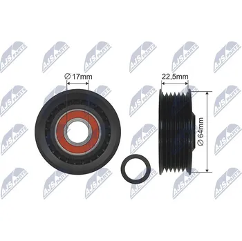 Rozvod motoru Vratná/vodicí kladka, klínový řemen NTY RNK-AU-045