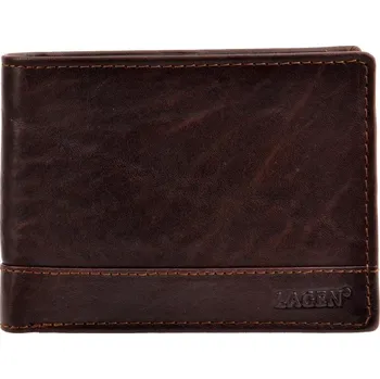 Pánská kožená peněženka Lagen LM-64665/T s RFID - tmavě hnědá