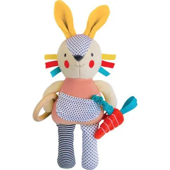 Petit Collage Chrastítko růžový zajíček aktivní