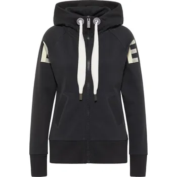 Dámská mikina ČERNÁ MIKINA NA ZIP S BÍLÝMI ŠŇŮRKAMI ELBSAND Kekoa