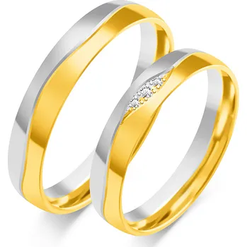 Prsten SOFIA zlatý dámský snubní prsten ZSOE-392WYG+WG-DIA