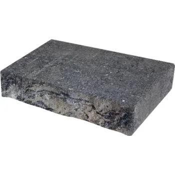 Zahradní obrubník DITON Tvárnice Muráno 7/25 koncový 3/4 kámen 187x250x70 mm černo-bílá