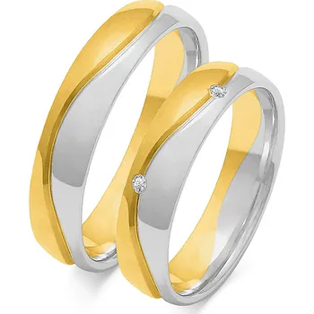 Prsten SOFIA zlatý dámský snubní prsten ZSOE-244WYG+WG