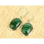 Oválné náušnice z malachitu Ag 925/1000 7,4g