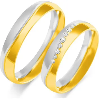 Prsten SOFIA zlatý dámský snubní prsten ZSOE-408WYG+WG