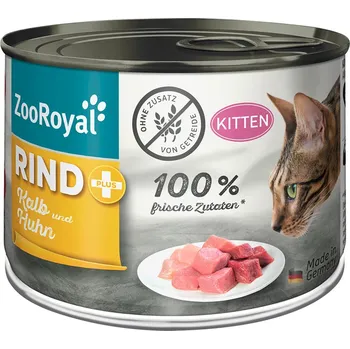 Krmivo pro kočku ZooRoyal hovězí maso + koťata 12 × 200 g