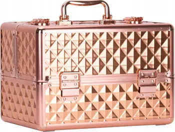Kosmetický kufr Diamond 3D kosmetický kufřík na laky hliník 20 x 30 x 20 cm Rose Gold